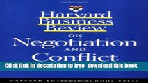 [Download] Harvard Business Review on Negotiation and Conflict Resolution (A Harvard Business