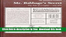 [Download] Mr. Babbage s Secret: The Tale of a Cypher and Apl Hardcover {Free|