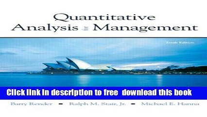 [Download] Quantitative Analysis for Management (10th Edition) Hardcover {Free|