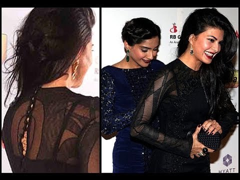 Jacqueline Fernandez Wardrobe Malfunction At FilmFare Awards 2014 | Sonam Kapoor Rescues