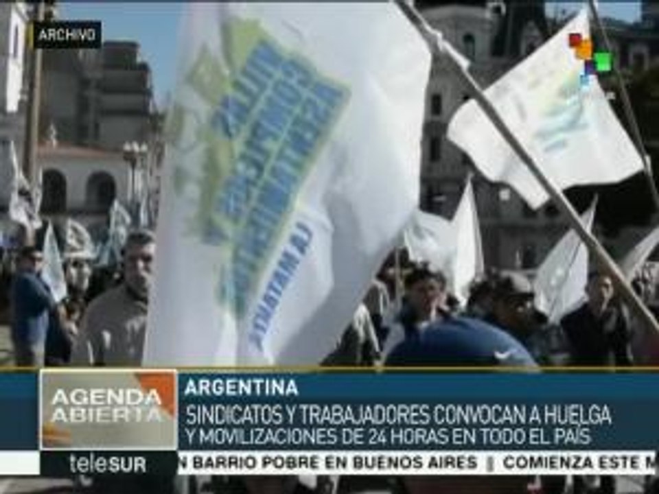 Trabajadores argentinos realizarán una huelga de 24 horas