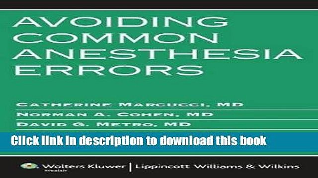 [Download] Avoiding Common Anesthesia Errors (Lippincott Williams Wilkins Handbook) Hardcover