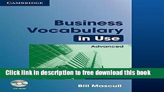 [Download] Business Vocabulary in Use Advanced with Answers and CD-ROM Paperback {Free|