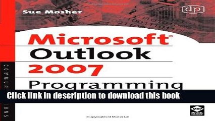 [Download] Microsoft Outlook 2007 Programming: Jumpstart for Power Users and Administrators Kindle