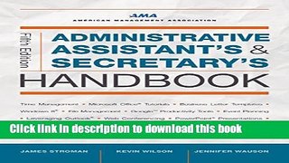 [Read PDF] Administrative Assistant s and Secretary s Handbook Download Online
