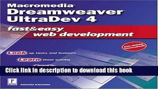 [Download] Macromedia Dreamweaver UltraDev 4 Fast   Easy Web Development w/CD Paperback Online