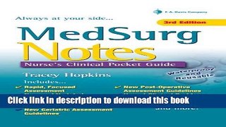 [Download] Med Surg Notes: Nurse s Clinical Pocket Guide Paperback Collection