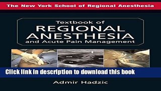 [Download] Textbook of Regional Anesthesia and Acute Pain Management Hardcover Free