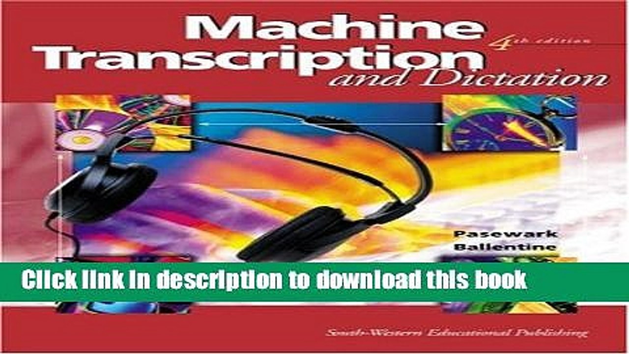[Read PDF] Machine Transcription and Dictation, Text/Data Disk Package Download Free