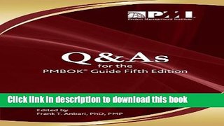 [Popular] Q   A s for the Pmbok Guide Fifth Edition Hardcover Free
