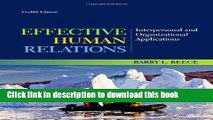 [Popular] Effective Human Relations: Interpersonal and Organizational Applications Hardcover Free