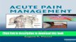 [Download] Acute Pain Management (Cambridge Medicine (Hardcover)) Hardcover Online