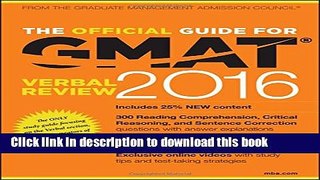 [Popular] The Official Guide for GMAT Verbal Review 2016 with Online Question Bank and Exclusive