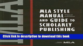[Download] MLA Style Manual Paperback Online