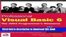 Download Professional Visual Basic 6: A Programmers Resource Book Online