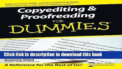 [Download] Copyediting and Proofreading For Dummies [PDF] Free