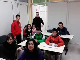 Laurie avec ses élèves Espagnols