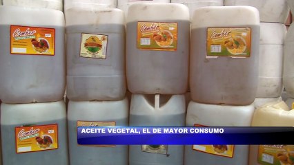 Aceite vegetal es el mas se consume en la zona norte