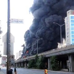 Un internaute publie une vidéo-choc de l'incendie du camion-citerne sur la Métropolitaine.