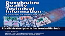 [Download] Developing Quality Technical Information: A Handbook for Writers and Editors (3rd