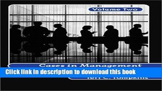 [PDF Kindle] Cases in Management and Organizational Behavior, Vol. 2 Free Download