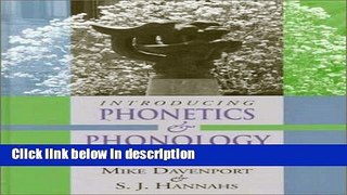 Books Introducing Phonetics and Phonology Full Online