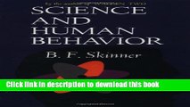 [Popular] Science And Human Behavior Hardcover OnlineCollection