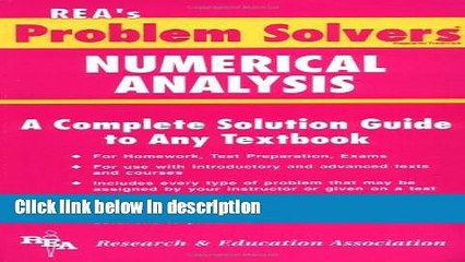 [PDF] Numerical Analysis Problem Solver (Problem Solvers Solution Guides) Ebook Online