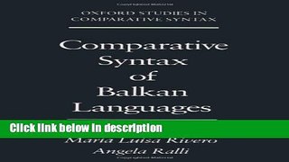 Ebook Comparative Syntax of the Balkan Languages (Oxford Studies in Comparative Syntax) Full