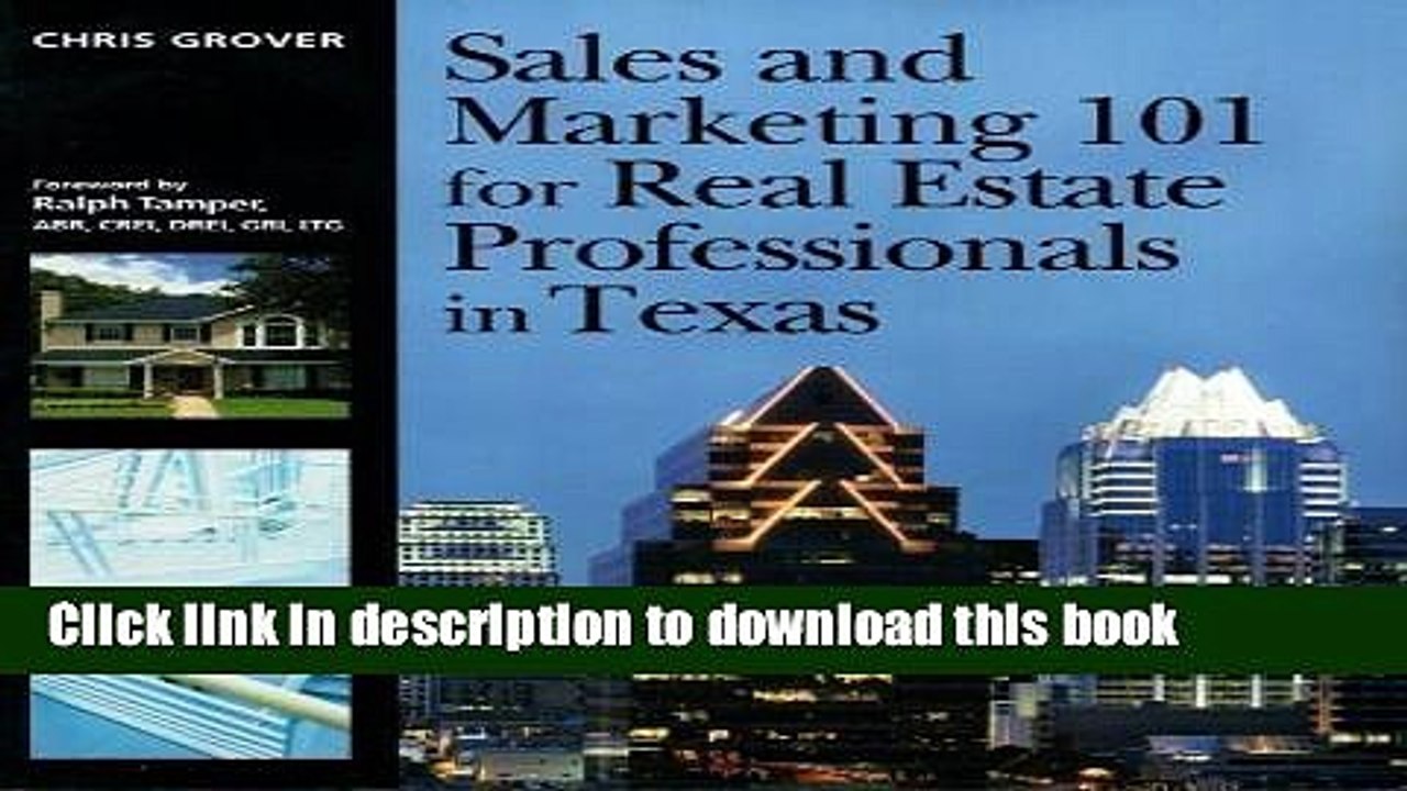 [PDF Kindle] Sales and Marketing 101 for Real Estate Professionals in Texas Free Download