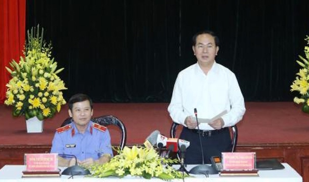 Chủ tịch nước Trần Đại Quang làm việc với Viện Kiểm sát nhân dân tối cao