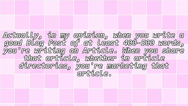 Should I Do Article Marketing or Blogging?