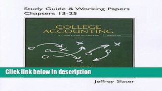 [PDF] Study Guide   Working Papers for College Accounting Chapters 13 - 25 [Full Ebook]