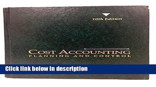 Download Cost Accounting - planning and control Book Online