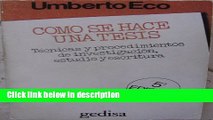 Books Como Se Hace Una Tesis (Spanish Edition) Full Online