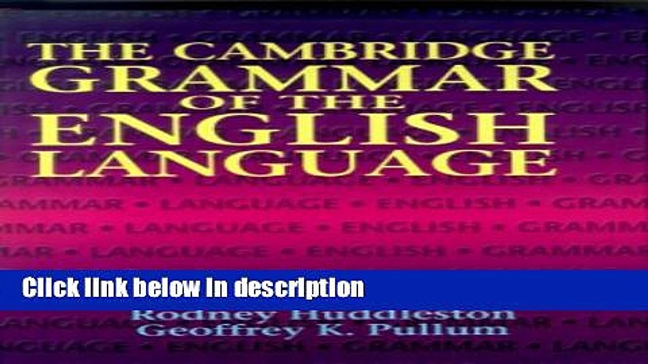 Download The Cambridge Grammar of the English Language [Full Ebook]