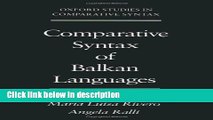 [PDF] Comparative Syntax of the Balkan Languages (Oxford Studies in Comparative Syntax) Full Online