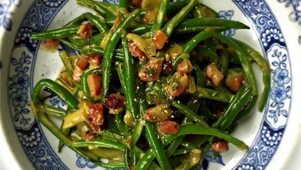 French bean carbonara recipe - Gluts & Gluttony