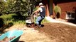 Roto Tilling The Front Path Garden August 2016