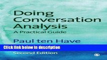 [PDF] Doing Conversation Analysis (Introducing Qualitative Methods series) Ebook Online