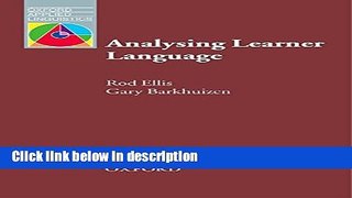 Ebook Analysing Learner Language (Oxford Applied Linguistics) Free Download
