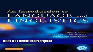 [PDF] An Introduction to Language and Linguistics Book Online