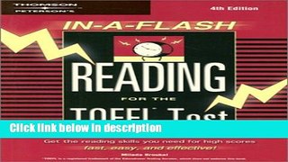 Download In-a-Flash:  Reading for the TOEFL Exam (Peterson s TOEFL Reading Flash) Book Online