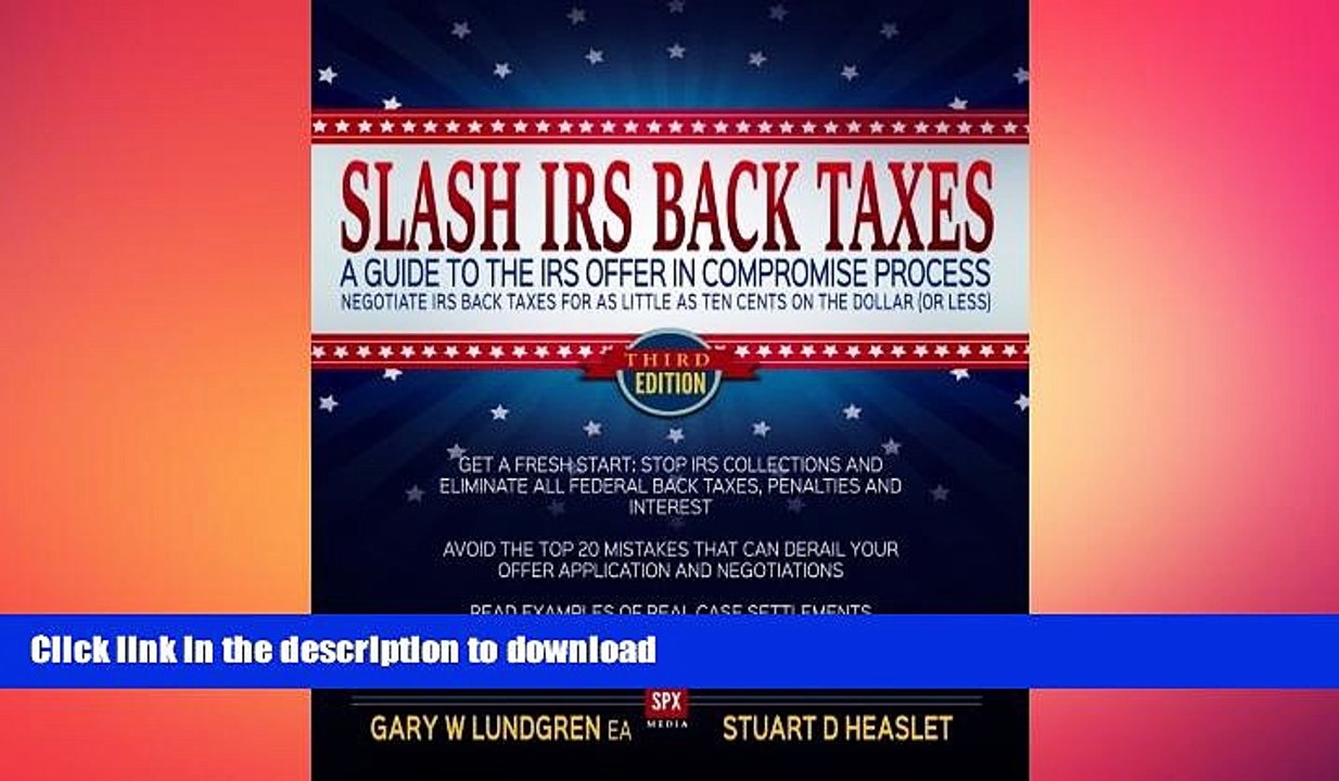 FAVORIT BOOK Slash IRS Back Taxes - Negotiate IRS Back Taxes For As Little  As Ten Cents On The