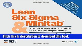 [Download] Lean Six Sigma and Minitab: The Complete Toolbox Guide for Business Improvement