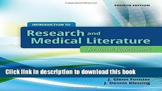 [Popular] Books Introduction To Research And Medical Literature For Health Professionals Free Online