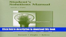 [Read PDF] Student Solutions Manual for College Mathematics for Business, Economics, Life Sciences