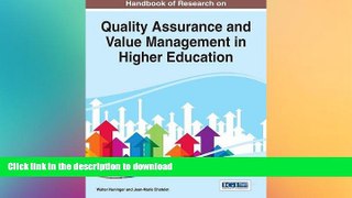 EBOOK ONLINE Handbook of Research on Quality Assurance and Value Management in Higher Education