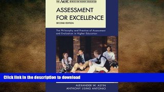 FAVORIT BOOK Assessment for Excellence: The Philosophy and Practice of Assessment and Evaluation