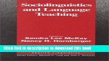 [Download] Sociolinguistics and Language Teaching (Cambridge Applied Linguistics) Kindle Online